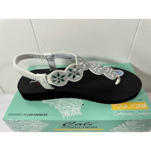 Skechers Cali Meditation Sparkly Fleur Sandals Size 7 - Picture 1 of 10